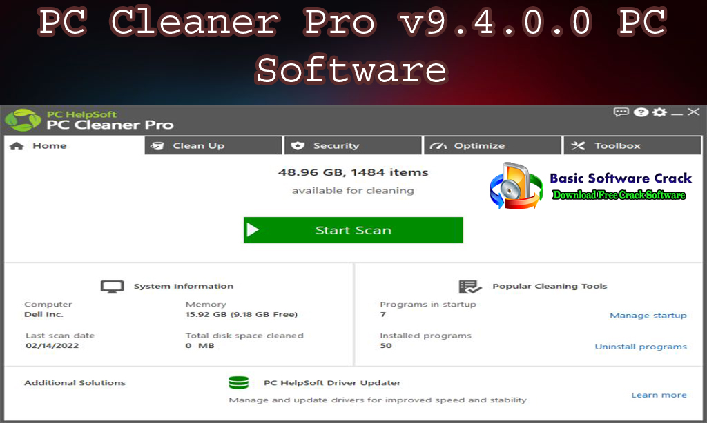 PC Cleaner Pro v9.4.0.0 PC Software Free Download With Crack