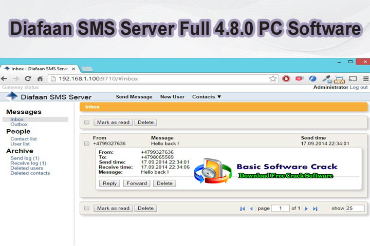 Diafaan SMS Server Full Edition 4.8.1.0 Crack + License Key 